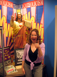 Alyce with Buddy Christ (Click to enlarge)