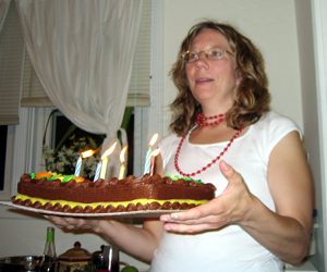 Alyce with birthday cake (Click to enlarge)