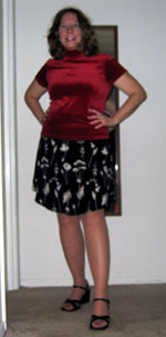 Alyce in her party outfit (Click to enlarge)