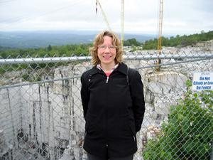 Alyce at the mining quarry (Click to enlarge)