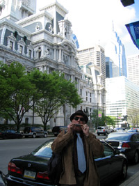 Dean in front of City Hall (Click to enlarge)