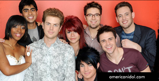 The Top 8 contestants on American Idol