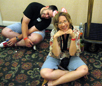 Kapow and Alyce with cat ears (Click to enlarge)