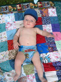 My nephew on a quilt (Click to enlarge)