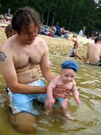 My brother and nephew in water (Click to enlarge)