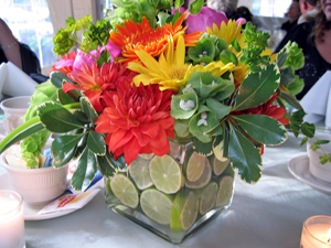 Centerpiece with limes (Click to enlarge)