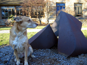 Una with sculpture (Click to enlarge)