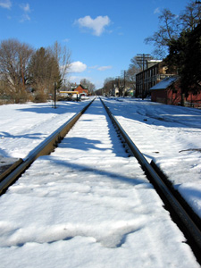 Snowy railroad tracks (Click to enlarge)