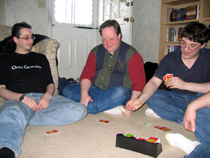 Friends playing Apples to Apples (Click to enlarge)