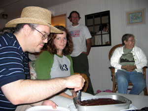 The Gryphon cutting his cake (Click to enlarge)