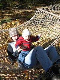 My brother's wife and my nephew on the hammock (Click to enlarge)