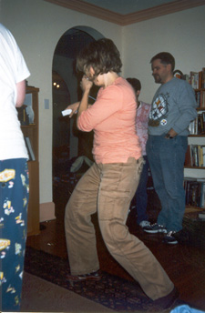 Alyce boxing on the Wii (Click to enlarge)