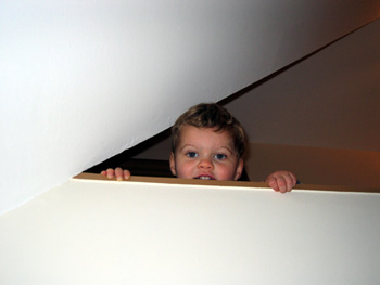 Boy at top of stairs (Click to enlarge)