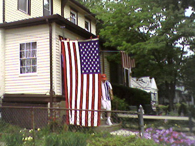 Flag outside house (Click to enlarge)