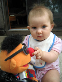 Niece honking Ernie (Click to enlarge)