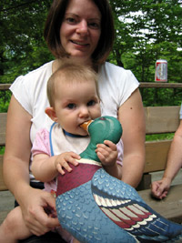 Niece tasting duck (Click to enlarge)