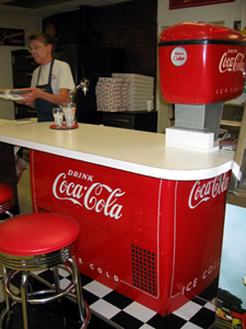 Coke machine and counter (Click to enlarge)