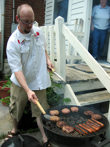 Sister's husband grilling (Click to enlarge)