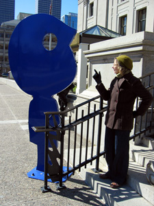 Alyce with sculpture (Click to enlarge)