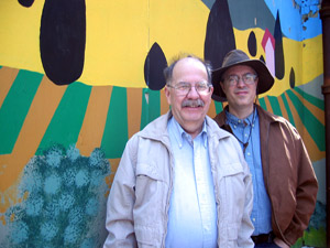 Dad and The Gryphon with mural (Click to enlarge)