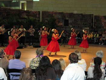 Hula dancers perform (Click to enlarge)