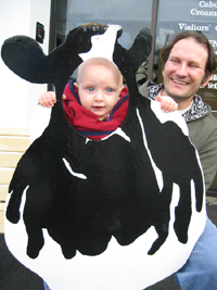 Nephew and brother with cow (Click to enlarge)