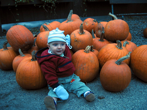 Nephew with pumpkins (Click to enlarge)