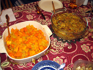Yams and stuffing (Click to enlarge)