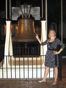 Alyce with faux Liberty Bell (Click to enlarge)