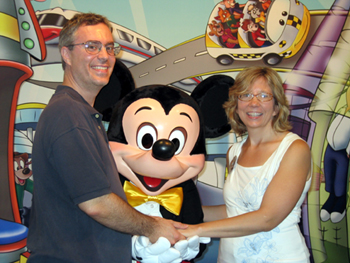 The Gryphon and Alyce with Mickey Mouse (Click to enlarge)