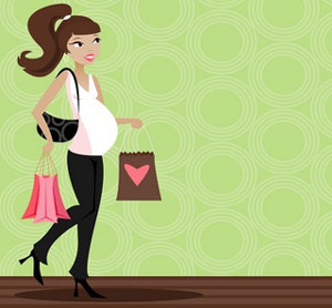 Pregnant woman shopping - from  xclusivemum.com