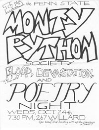 Blood, Death and Poetry flyer (Click to enlarge)