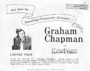 Graham Chapman tour packet (Click to enlarge)