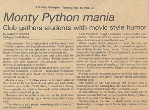 Monty Python Mania article (Click to enlarge)