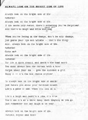 Homecoming lyrics (Click to enlarge)