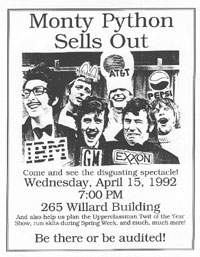 Monty Python Sell Out Flyer (Click to enlarge)