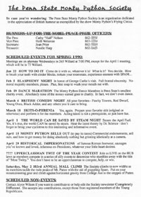 Schedule for Spring 1992 (Click to enlarge)