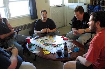 Playing a board game (Click to enlarge)