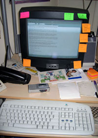 Alyce's work station (Click to enlarge)