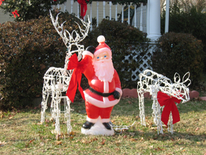 Santa with reindeer (Click to enlarge)