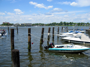 Boats docked on the Navesink River (Click to enlarge)