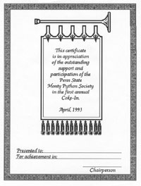 Coke-In certificate (Click to enlarge)