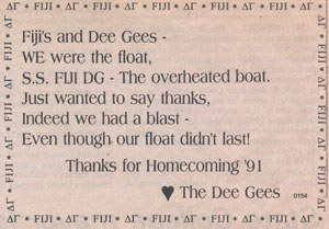 Dee Gees ad (Click to enlarge)