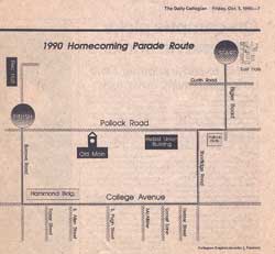 Homecoming Parade Route (Click to enlarge)